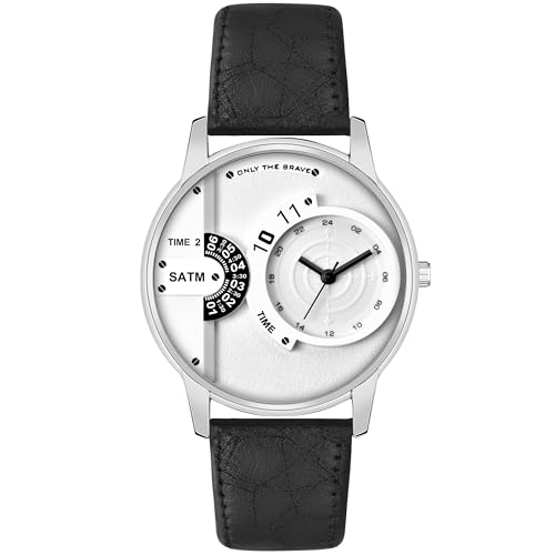 Image of Acnos 4 Diffrent Watch Pack of 1 Leather Belt Black Belt Analog Watch