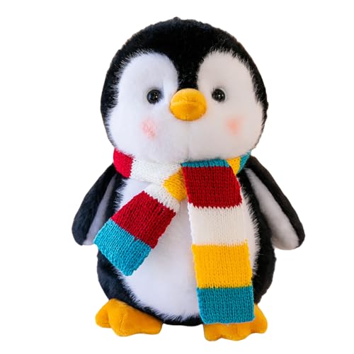 Gwxqybfe 8Inch Penguin Stuffed Animal with Striped Scarf, Soft Stuffed Penguin Plushie Toys, Birthday for Kid Boys Girls