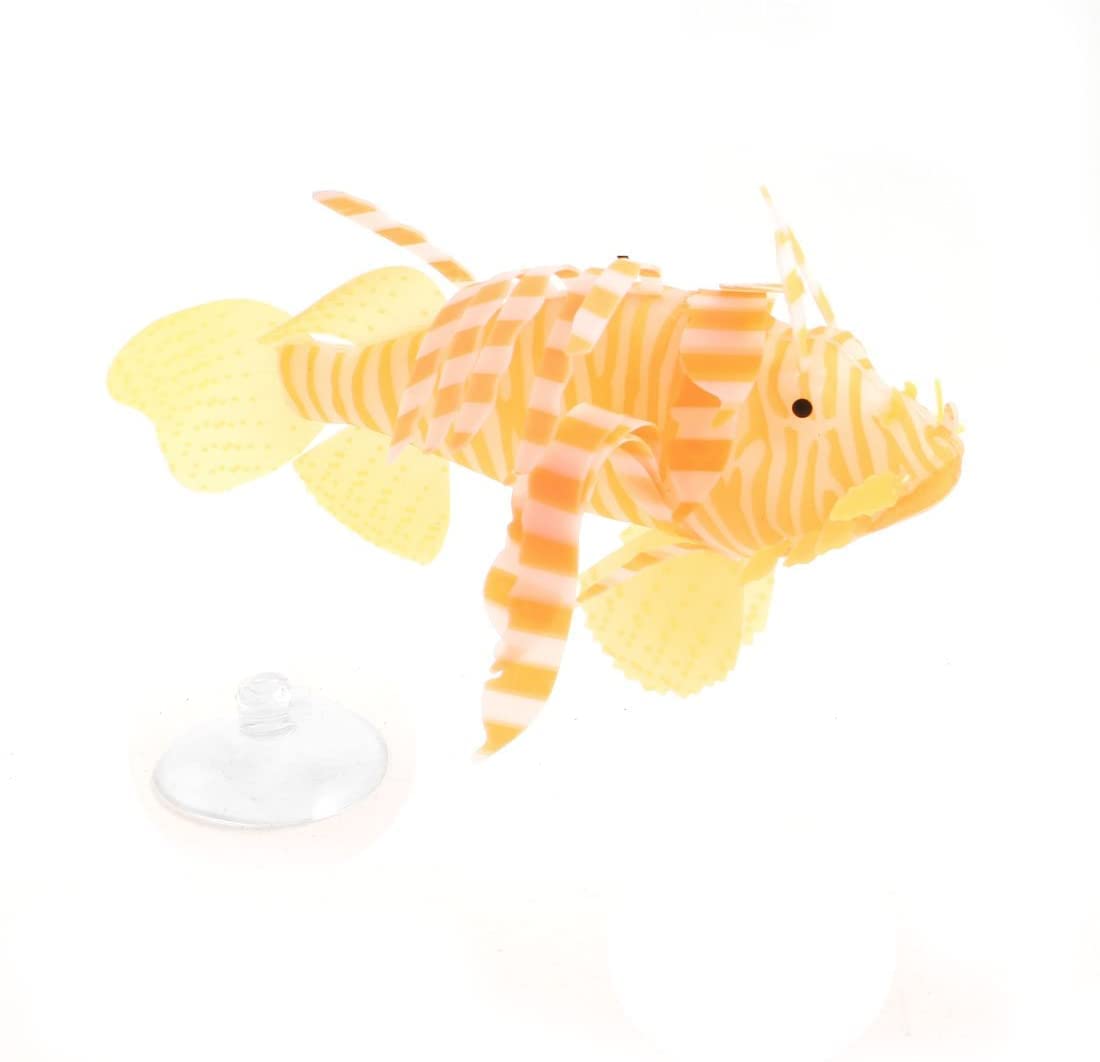 XYWHPGV Uncell Stripe Pattern Aquarium Aritifical Fish w Suction Cup, Yellow/White(ab76b 181a5 ce6d3 05438 b552a 8571e