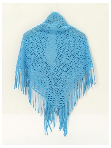 Image of Verdusa Women's Boho Fringe Crochet Shawl Hollow Out Knitted Wrap Cape Cardigan