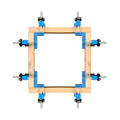 Image of 90 Degree Clamp,Positioning Squares, 3 inch 4 inch 2.3 inch Right Angle Clamp with 12 Clamping Squares,Corner Clamps Woodworking Tool for Pictures Frames Cabinets Boxes,Blue