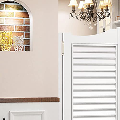 Louvered Café Interior Swing Solid Wood Door,Wooden Swinging Cowboy Door,Self Closing Double Action Swinging Door for Cafe Saloon Pub Doors Gate,Metal Hinges,Custom,B,W80xH90cm(31x35in)