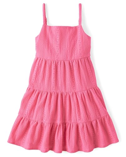 The Children's Place,Girls,Casual Sleeveless Tiered Dresses,in The Pink,XX-Large