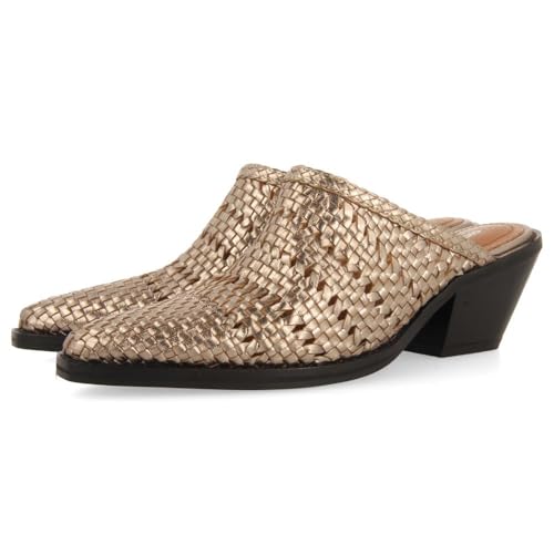 Mules tressées en cuir Gioseppo Copenhague au design métallisé d'exception