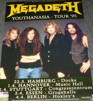 Affiche Megadeth Youthanasia Tour 1995 - Finition Premium 50X70 Cm sans reflet