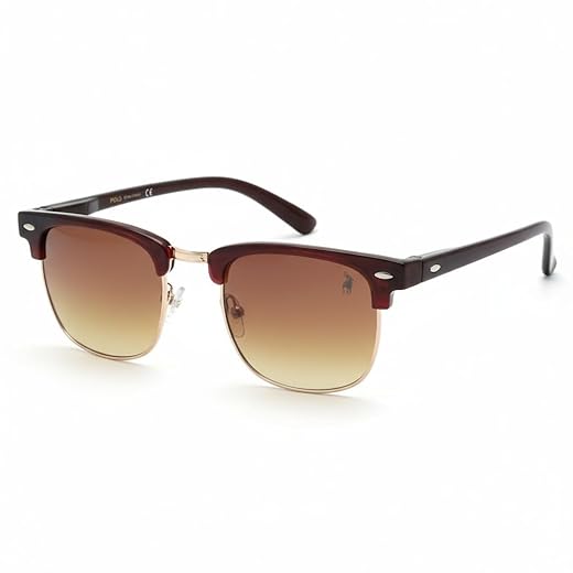 Óculos de Sol Polo London Club, estilo Club Master Quadrado Com Lentes Fume Preto contém com Case ECO, Unissex