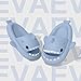 welltree Shark Slides for Women and Men Novelty Pillow Slippers Open Toe Shark Sandals Cushioned Cloud Slides,Blue,7.5-8.5 Women/6-7 Men