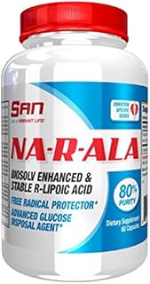 SAN Nutrition NA-R-ALA Glucose Disposal Agent & Nutrient Partitioning Biosolv-Enhanced R-Lipoic Acid with High Bioavailability, 60 Count