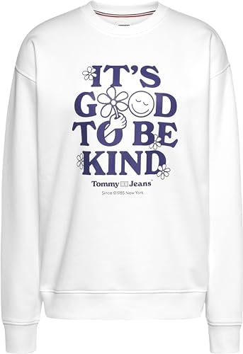 Tommy Hilfiger Tjw Rlx Novelty 1 Crew Kadın Sweatshirt, Beyaz, S - Görsel 1