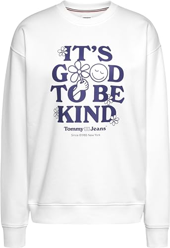 Tommy Hilfiger Tjw Rlx Novelty 1 Crew Kadın Sweatshirt, Beyaz, S