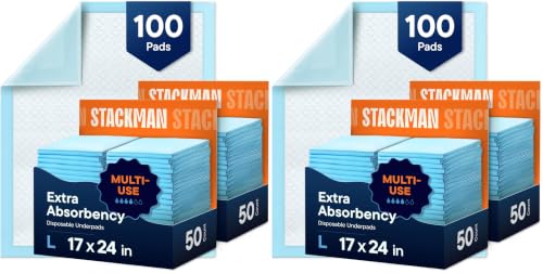 Image of Chucks Pads Disposable [200-Pack] Multi-Purpose Pee Pads - Incontinence Underpads for Dog, Puppy & Diaper Changing Table Pad for Baby 17 inch x 24 inch Bed & Chair Liners - Pet Potty Training Pads