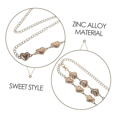 Vintage Heart Pendant Waist Chain Belt for Women Metal Waistband Jewelry Summer Festival Accessory Fashionable Body Chain for Dresses and Pants3