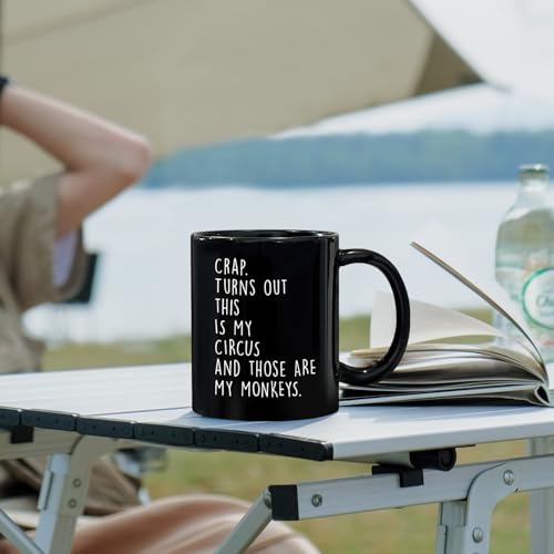 Taza de café negra 11 oz con diseño gracioso para cumpleaños miniatura 2