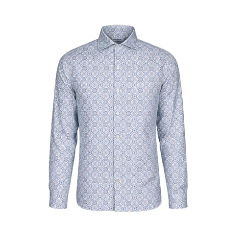 Image of SWIMS Santorini Men's Long Sleeve Linen Stretch Button Down Shirt | Lightweight breathable shirt for vacation, resort wear, travel and beach