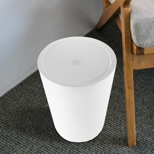 KICHOUSE bote de basura plástico con tapa 12L blanco miniatura 7