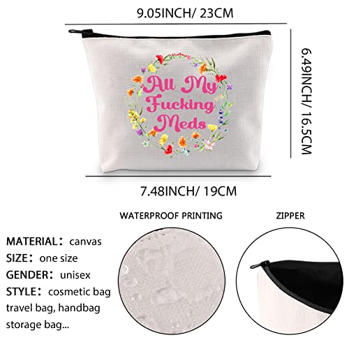 Medication Bag All My F*Cking Meds Medicine Case Adult Humor Medication Zipper Pouch Organization Pills Prescription Heal (Fucking Meds ku) - Image 2