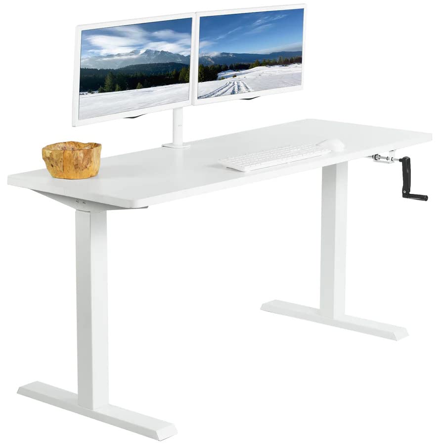 Buy Jin Office Manual Height Adjustable Desk Standing Desk White