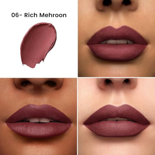 Image of Colors Queen Hold Up Full Day Non-Transfer Matte Lipstick | Long Lasting and Weightless Formula | Intense Color Pay Off | Waterproof Lipstick for Women (106 - Rich Mehroon, 4g)