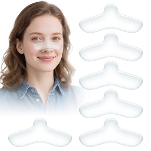 6 Stück Nasenpolster für CPAP Masken, CPAP Nasenpads aus Gel CPAP Nasengelpolster, Atmungsaktiv & Wiederverwendbar, Bequemer Nasenbrückenschutz für CPAP-Masken (Transparent)