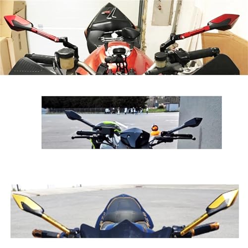 Espejo moto lateral antirreflejo para Yamaha MT09 retrovisor con ajuste angular par rojo 5
