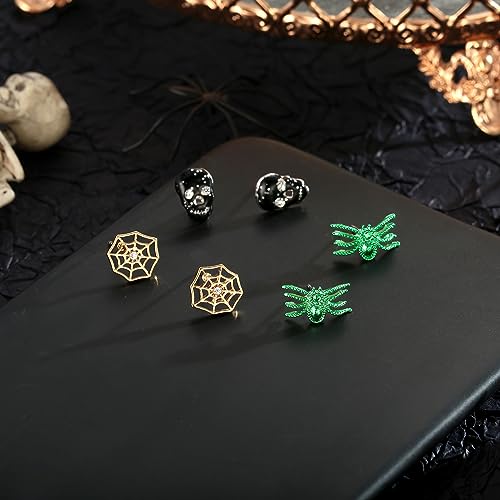 WOWORAMA Halloween Earrings Cute Pumpkin Earrings for Women Fun Crystal Pumpkin Stud Earrings Funny Smiling Face Pumpkin Drop Earrings Halloween Earrings Jewelry