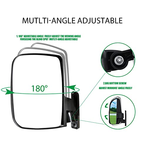 Shuran Golf Cart Mirror Universal Golf Cart Side Mirrors With Turn Signal Light Rear View Mirrors For Club Car Ezgo Yamaha #TOP3