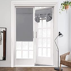 Cortinas Para Puertas De Cristal ZHhan Cortinas de Puerta Francesa, con Aislamiento térmico, Cortinas Opacas de privacidad para Puerta de Cristal, Oficina en casa, fácil de Instalar, 66 x 102 cm, Gris Claro, 1 Panel