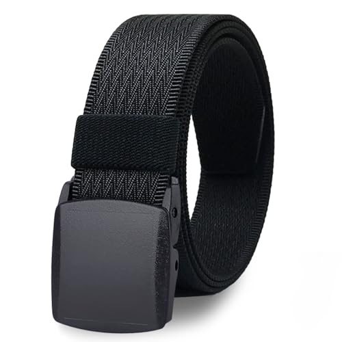 Image of WYuZe Men's Military Tactical Web Belt, Casual Nylon Webbing with No Metal Buckle