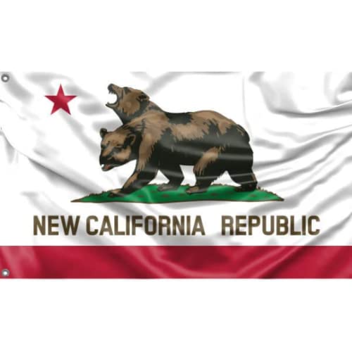 Bandiera Fascio Bandiera California 3x5 Piedi - Doppio Orso Repubblica CA USA | Poliestere 100D | Nuova Con Etichette Bandiera TRADEWINDS Nuova - Foto 8