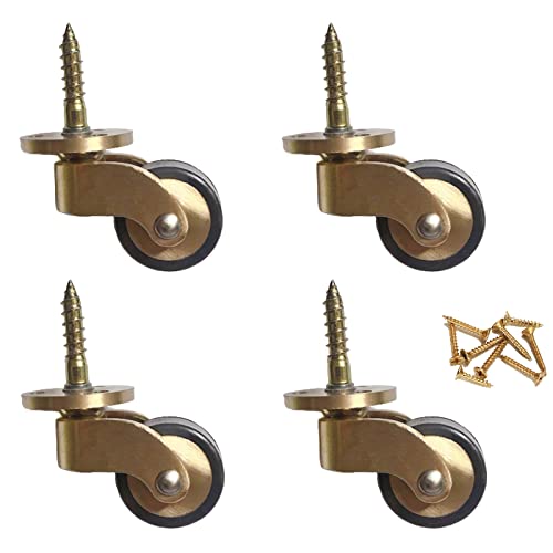 Roulettes mobiles de 25 mm tige filetée M6 roues pivotantes pour meubles et chariot en laiton