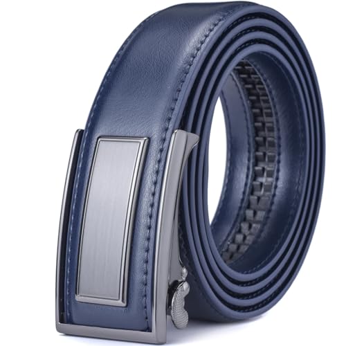 Men's Leather Ratchet Dress Belt With Adjustable Automatic Sliding Buckle 14Kdsl-Bk 110cm4