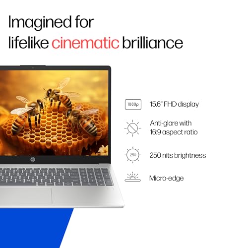 Image of HP 15, Intel Core 5 120U (14th Gen) 16GB DDR4, 1TB SSD, FHD, Anti-Glare, Micro-Edge, 15.6'' /39.6cm, Win11, M365 Basic(1yr), Office24, Silver,1.59kg, fd0667TU, FHD Camera w /Shutter, Backlit Laptop