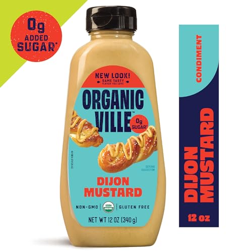 Image of Organicville Dijon Mustard - Mustard Dijon Organic, Dijion Mustard, Vegan, Paleo, USDA Organic, Non-GMO, Keto Mustard, Whole 30, Dijon Mustard Gluten Free - 12 Oz