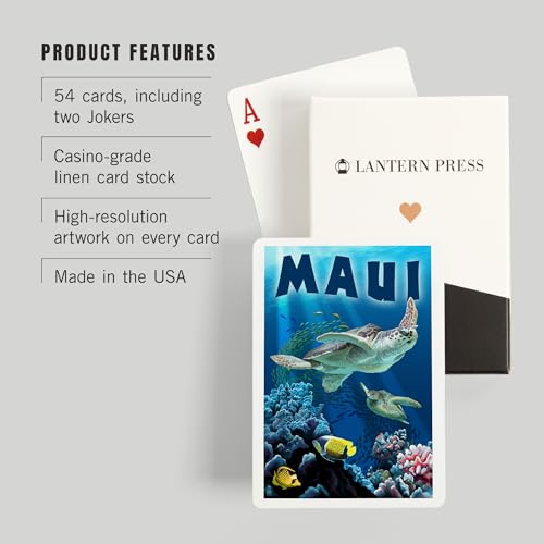 Lantern Press Maui Hawaii Naipes Póker 52 Cartas miniatura 3