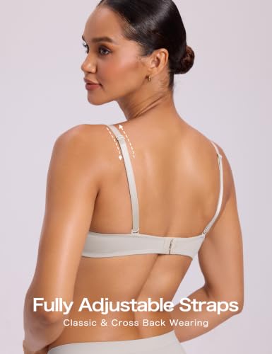 Image of Deyllo Women's Push Up Underwire Bra Super Padded T-Shirt Bra Add Two Cups