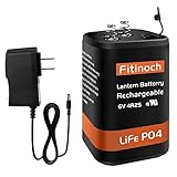 Rechargeable 4R25 Heavy Duty 6V Lantern Battery and Charger with 1500 Cycle Times,FITINOCH 6 Volt...