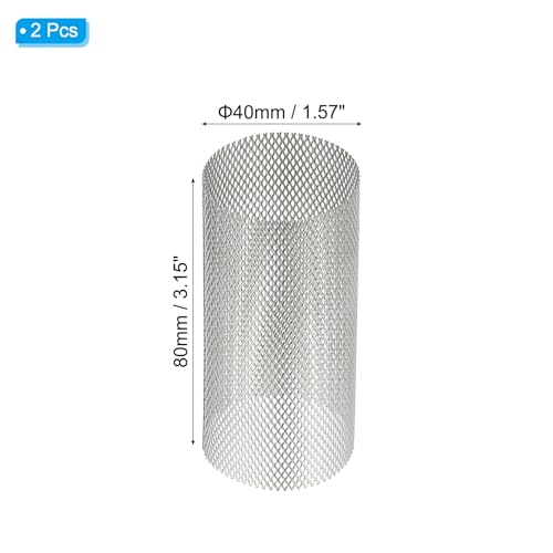 Image of PATIKIL 2 Pcs 40mm OD Strainer Mesh, 80mm H Screen Y Shaped Strainer Filter Valve Mesh Screen 304 Stainless Steel Strainer Mesh for Debris Pump Water Oil Separation