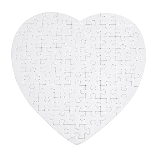 Lysee 3D Printer Parts & Accessories - 10Pcs Sublimation Blank Puzzle DIY Craft Heart Jigsaw Puzzle DIY Transfer Products - (Color: White)