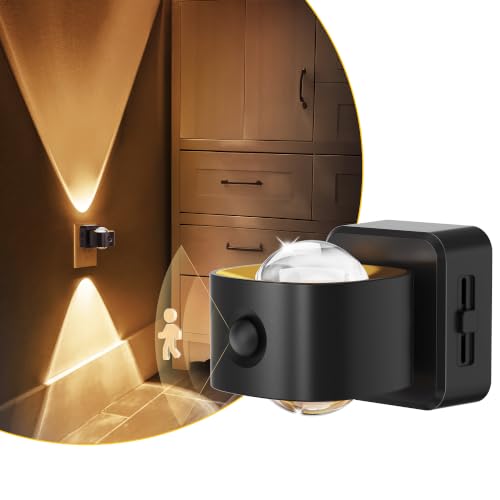 Image of L LOHAS LED Motion Sensor Night Light, Projector Night Lights Plug in Wall | Motion Activated & Light Sensor, 0-150lm Dimmable Nightlight, Rotating Plug in Nightlight for Bathroom Hallway, 1 Pack