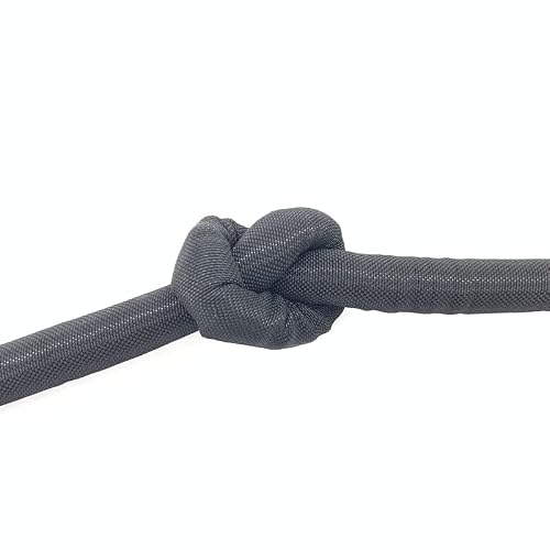 Jwoo One Color Self Closing Pet Braided Expandable Cable Sleeve Auto Line Management Overlaps Flexible Loom Split Pipe Tube Wire Wrap Protect(32Mm*1M)