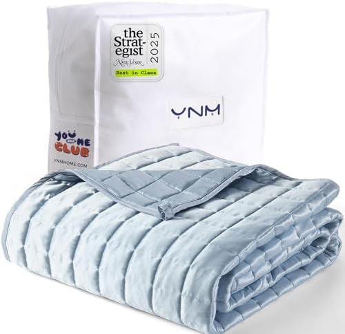YnM Cooling Weighted Blanket for Adults, 15lbs Heavy Bed Throw Co...