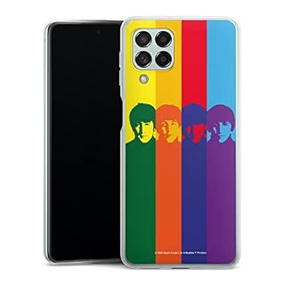 Coque en Silicone Compatible avec Samsung M53 Galaxy 5G Etui Silicone Coque Souple Arc-en-Ciel The Beatles Bande - Les Beatles, Paul McCartney, John Lennon, RIngo Starr, George Harrison