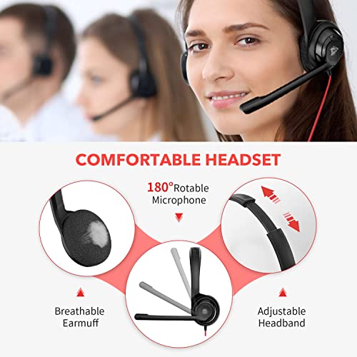 Nubwo Usb C Headset With Microphone For Laptop Phone, Headphones With Noise Cancelling Microphone For Computer, On-Ear Wired Office Call Center Headset For Boom Skype Webinars, In-Line Control #TOP4