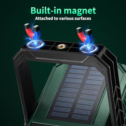 Image of LETOUR Rechargeable Solar LED Work Light, 360 Rotatable 1000Lumen 7 Color Dimmable Camping Flashlight with Magnet, 2000mAh Emergency Flood Light for Car Repair Fishing Power Outage Home Use