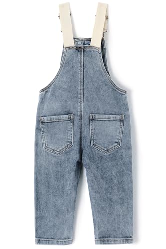 KIDSCOOL SPACE Baby Girls Denim Overalls, Cardigan Style Jeans Workwear2