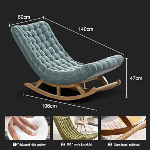 Nursery Rocking Chair,Wooden Rocking Chairs,Indoor Upholstered Rocking Chair for Living Room,Modern Glider Rocker Chair w/Pillow, High Back Padded Seat Side Armchair for Balcony,Porch,Backyard,Patio (