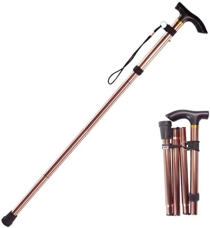 Bastón de bastón ajustable plegable de aluminio plegable de viaje senderismo