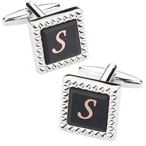 Mancuernillas clásicas para hombre con iniciales y caja regalo miniatura 2