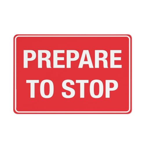 Prepare To Stop Red Sign ���^���T�C�� 5.5x8�C���` �K�тȂ����^���A���~�u���L�T�C���AUV�C���N����A�ϋv��/�ό� �A�E�g�h�A �ƒ�p