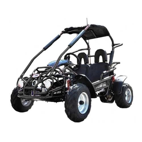 TRAILMASTER Mid XRX/R - Deluxe Go Kart Buggy with Reverse, Full roll cage and Safety Harness, Ages 10 and up, 196 CC Electric Start. (Black)